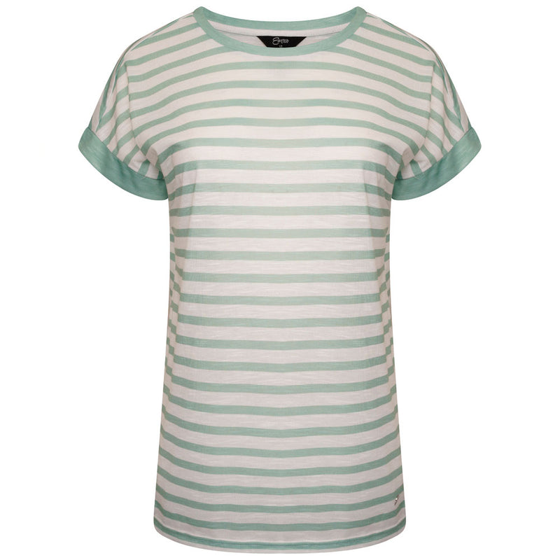 Stripe Crew Neck T Shirt White/Green