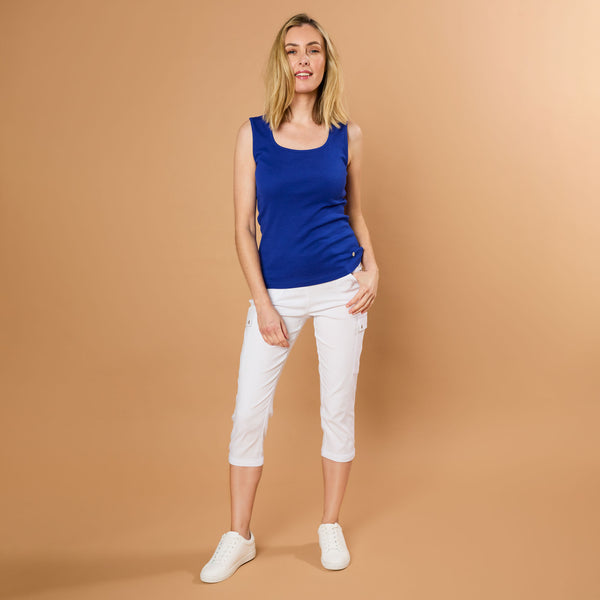 Combat Style Stretch Utility Crop White