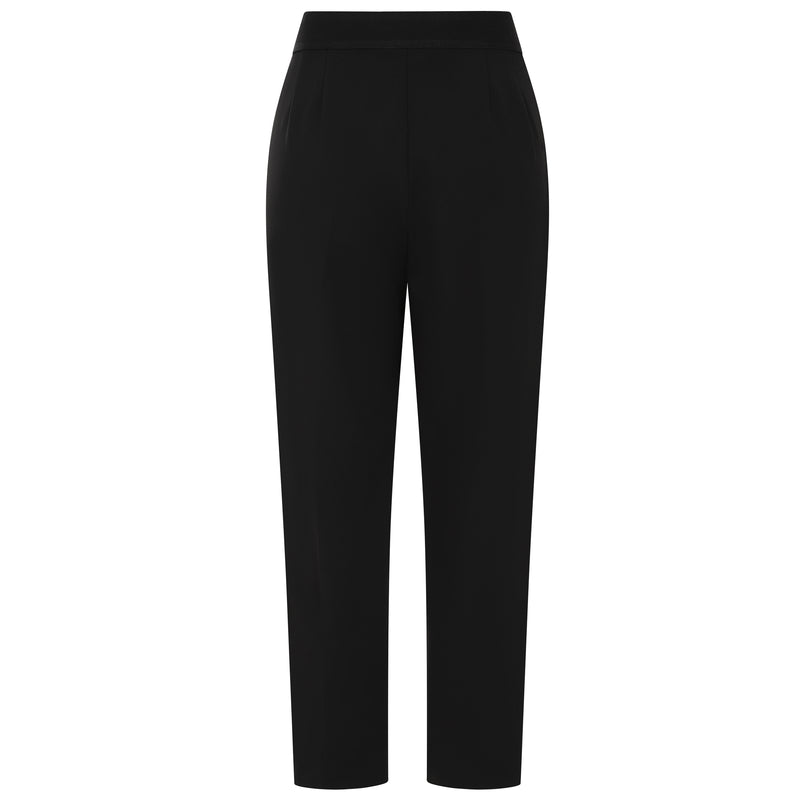 Crepe Stretch Tapered Trouser Black