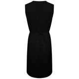 Tie Waist Sleeveless Midi Dress Black