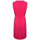 Tie Waist Sleeveless Midi Dress Hot Pink