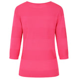 3/4 Sleeve Sparkle Knit Jumper Hot Pink