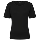 Short Sleeve Ribbed Crew Neck T Shirt Black