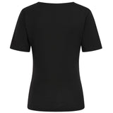 Short Sleeve Ribbed Crew Neck T Shirt Black