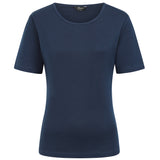 Short Sleeve Ribbed Crew Neck T Shirt Navy