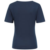 Short Sleeve Ribbed Crew Neck T Shirt Navy