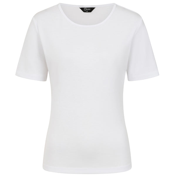 Short Sleeve Ribbed Crew Neck T Shirt White