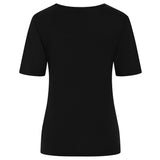 Short Sleeve Ribbed Crew Neck T Shirt Black