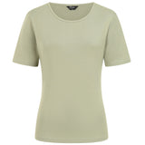 Short Sleeve Ribbed Crew Neck T Shirt Khaki