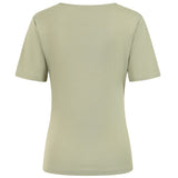 Short Sleeve Ribbed Crew Neck T Shirt Khaki