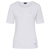 Short Sleeve Ribbed Crew Neck T Shirt White
