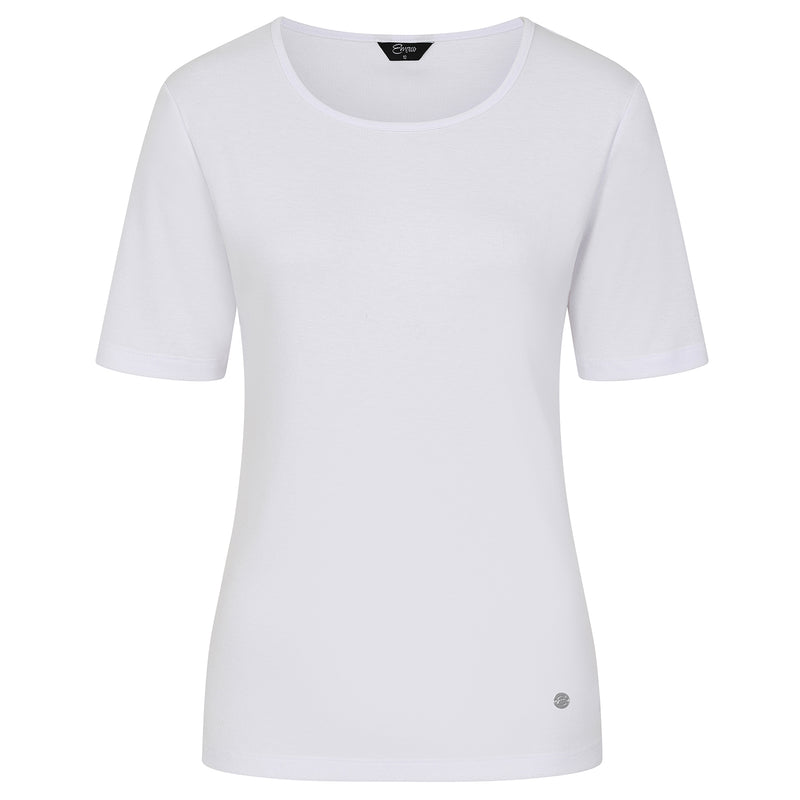 Short Sleeve Ribbed Crew Neck T Shirt White