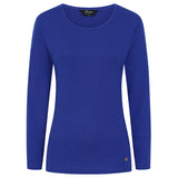 3/4 Sleeve Ribbed Crew Neck Top Royal Blue