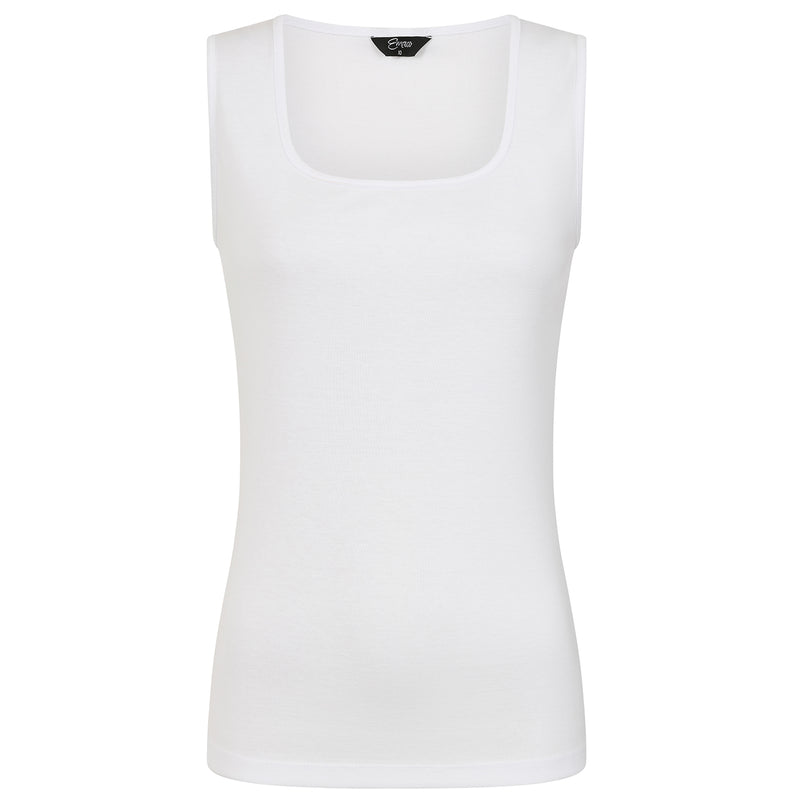 Square Neck Vest White