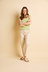 Square Neck Ribbed Vest Lime