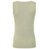 Square Neck Ribbed Vest Khaki