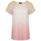 Ombre Short Sleeve Relaxed Fit T-Shirt Coral