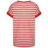 Stripe Crew Neck T Shirt White/Red