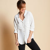 Roll Sleeve Relaxed Shirt White