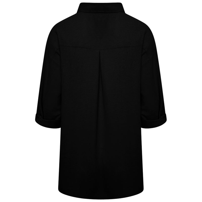 Roll Sleeve Relaxed Shirt Black