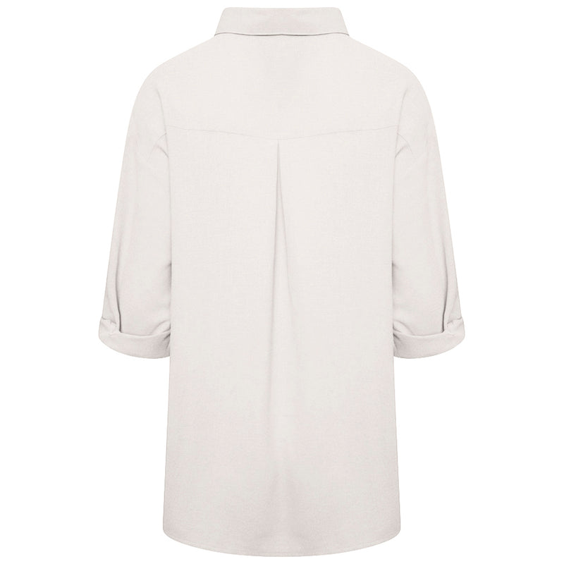 Roll Sleeve Relaxed Shirt White