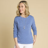 Soft Touch Plain Top & Necklace Denim