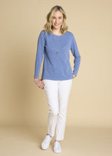 Soft Touch Plain Top & Necklace Denim