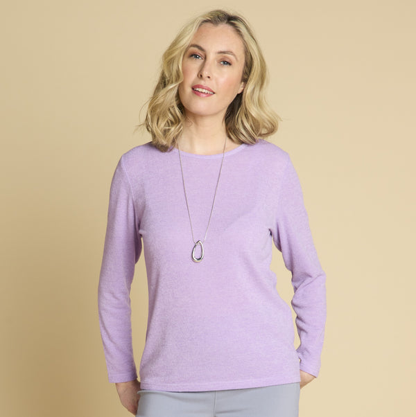 Soft Touch Plain Top & Necklace Lilac