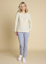 Soft Touch Plain Top & Necklace Stone