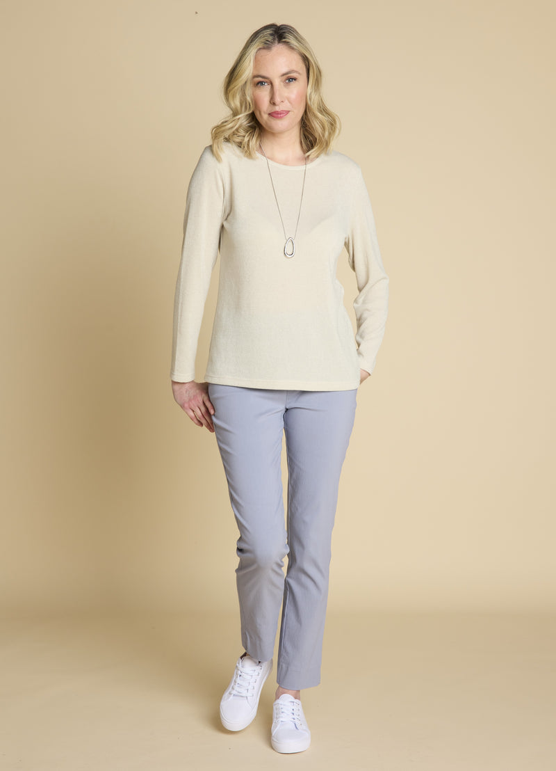 Soft Touch Plain Top & Necklace Stone