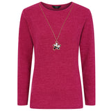 Soft Touch Plain Top & Necklace Pink