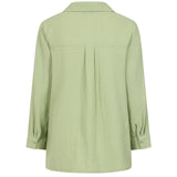 Long Sleeve Textured Overshirt Light Green