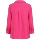 Long Sleeve Textured Overshirt Pink