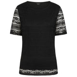 Short Sleeve Lace Top Black