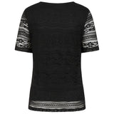 Short Sleeve Lace Top Black