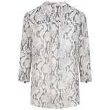 3/4 Sleeve Snake Print Blouse