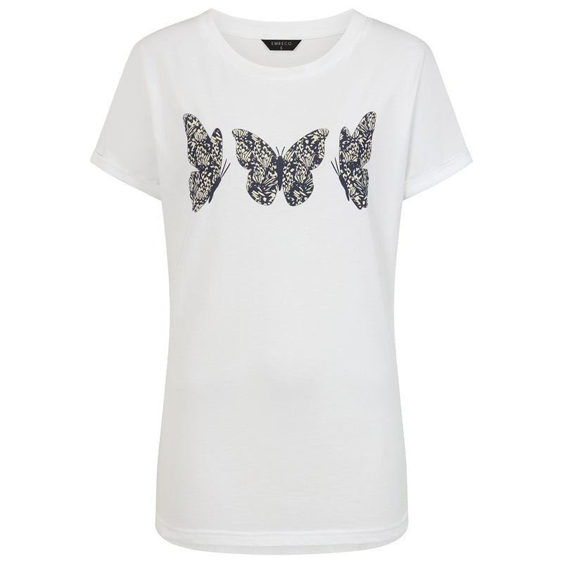 Butterfly Print T-Shirt White