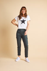 Star Print T-Shirt With Hotfix Detail White