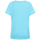 Crochet Trim Relaxed Fit T Shirt Aqua