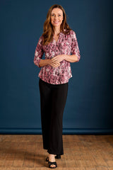 Snake Print Mandarin Collar Blouse