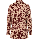 Soft Touch Cowl Neck Large Floral Top Wine