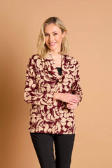 Soft Touch Cowl Neck Large Floral Top