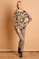 Soft Touch Large Floral Round Neck Top