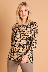 Soft Touch Large Floral Round Neck Top