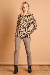 Soft Touch Large Floral Round Neck Top