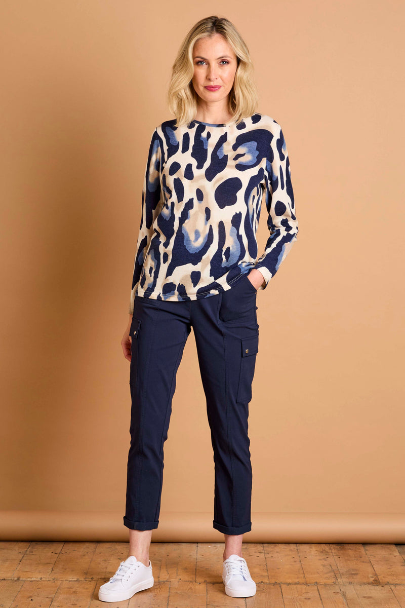 Soft Touch Large Animal Round Neck Top