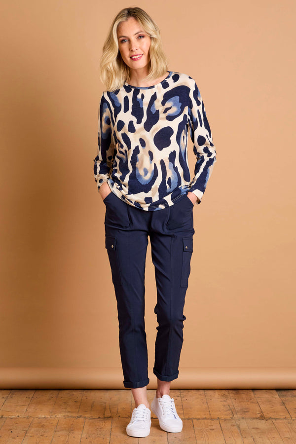 Soft Touch Large Animal Round Neck Top