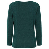 Hot Fix Round Neck Top Dark Green