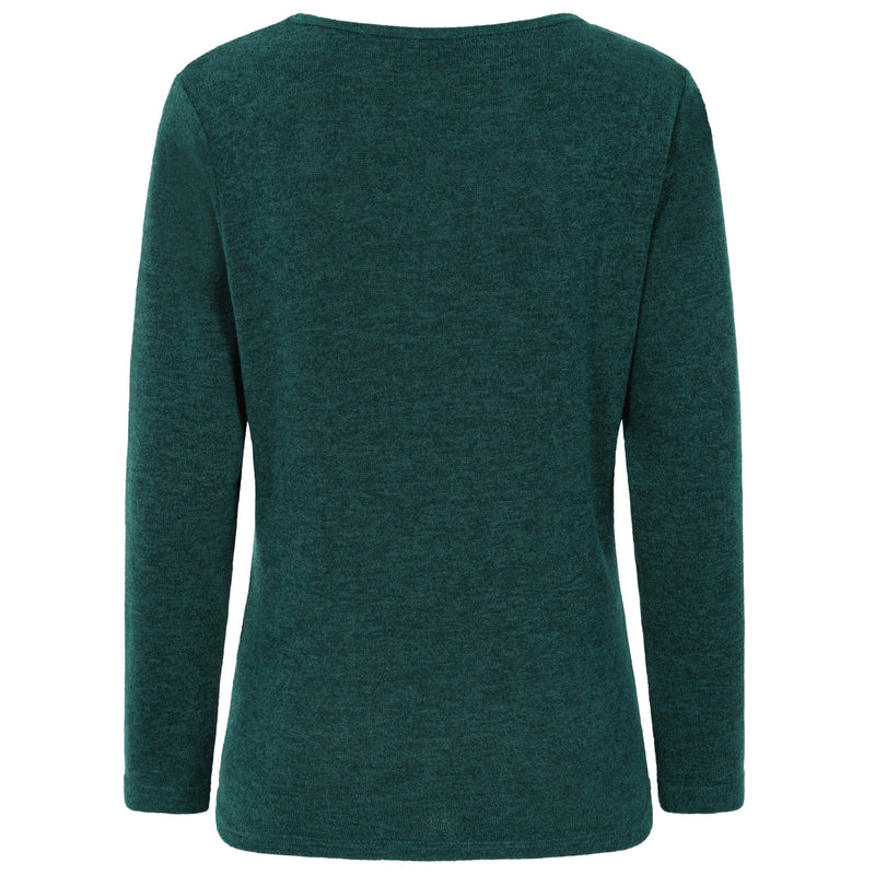 Hot Fix Round Neck Top Dark Green