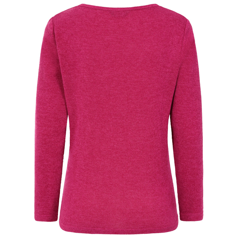 Hot Fix Round Neck Top Pink